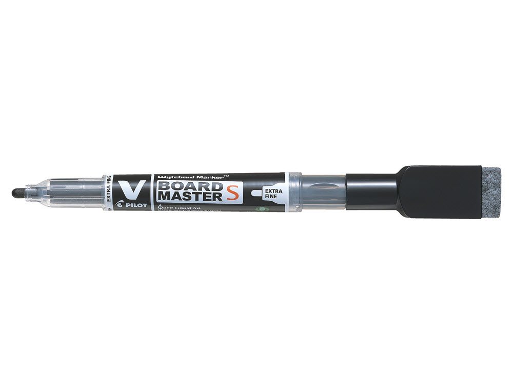 Whiteboardpen EF sort med svamp og magnet