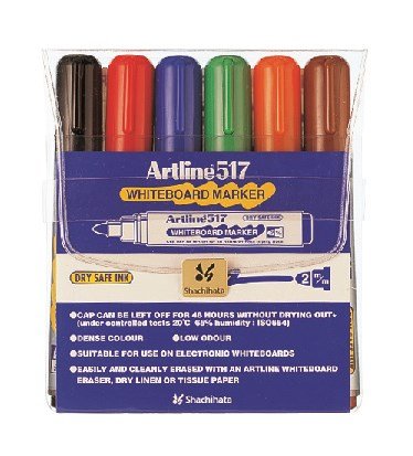 Whiteboardpenna Artline 517 6/set