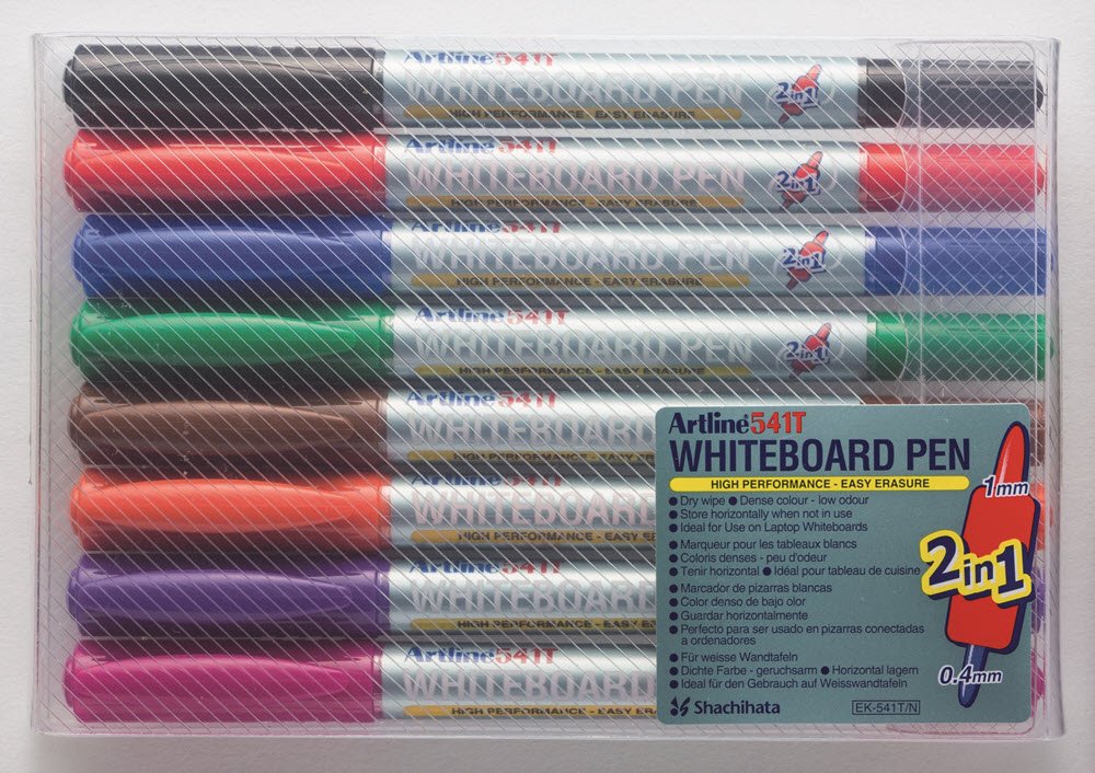 Whiteboardpenna Artline 541T 2i1 8/set