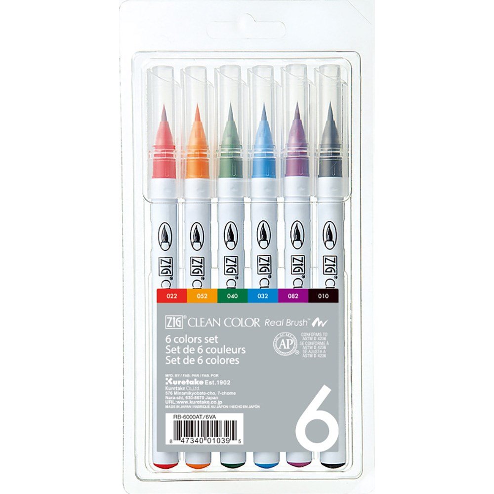 ZIG Clean Color Real Brush 6-set
