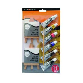 Akryl Maling st 6 stk farver- 2 lrred & 1 pensel