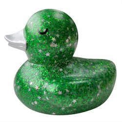 Badeand Grn Med Glimmer 8cm