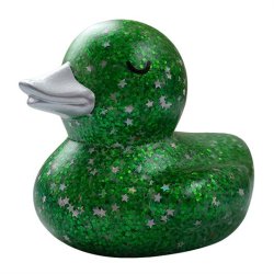 Badeand Grn Med Glimmer 8cm