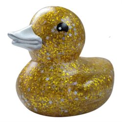 Badeand Guld Med Glimmer 8cm