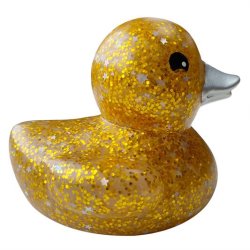 Badeand Guld Med Glimmer 8cm