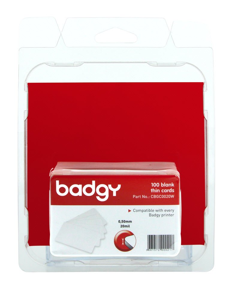 Badgy blank white 0 50mm thick cards 100