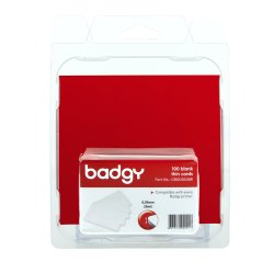 Badgy blank white 0 50mm thick cards 100
