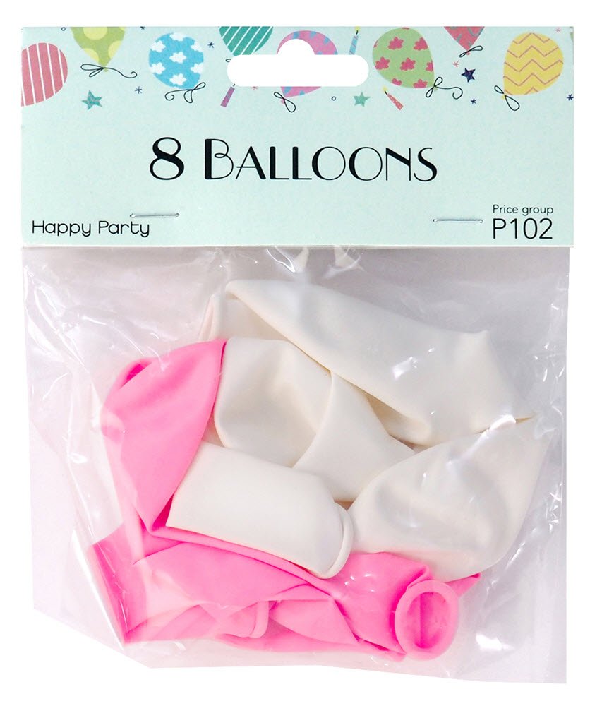 Balloner 8 stk assortert farver