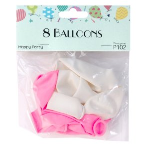 Balloner 8 stk assortert farver