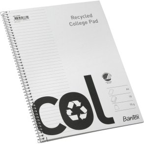 Bantex col collgege pad recycled A4+ ruled
