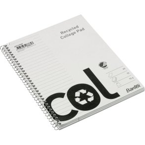 Bantex col collgege pad recycled A5+ ruled