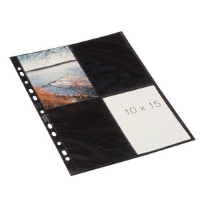 Bantex fotolomme 10x15cm sort hjformat 10stk