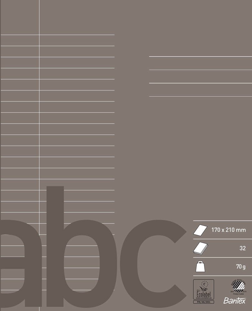 Bantex Skolehfte 17X21 24 Linjer, Antracitgr