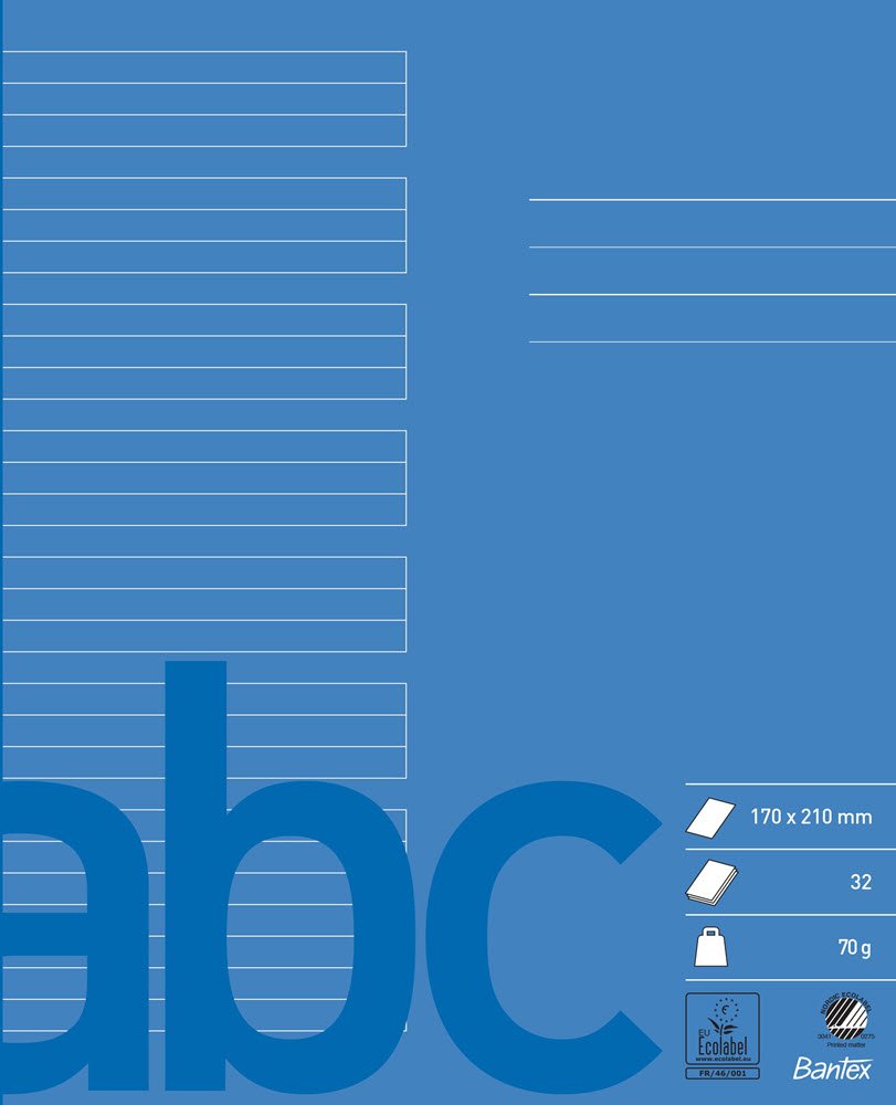 Bantex Skolehfte 17X21 24 Linjer, Koboltbl