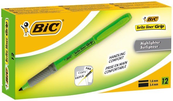 BIC overstregningspen Brite Liner Grip grn