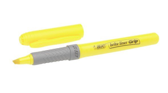 BIC overstregningspen Brite Liner Grip gul