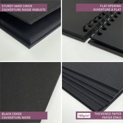 Black hard cover album 21x16cm 40 sider 185g