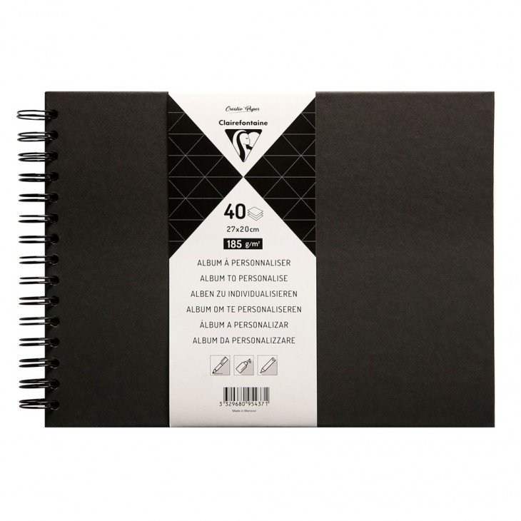 Black hard cover album 27x20cm 40 sider 185g