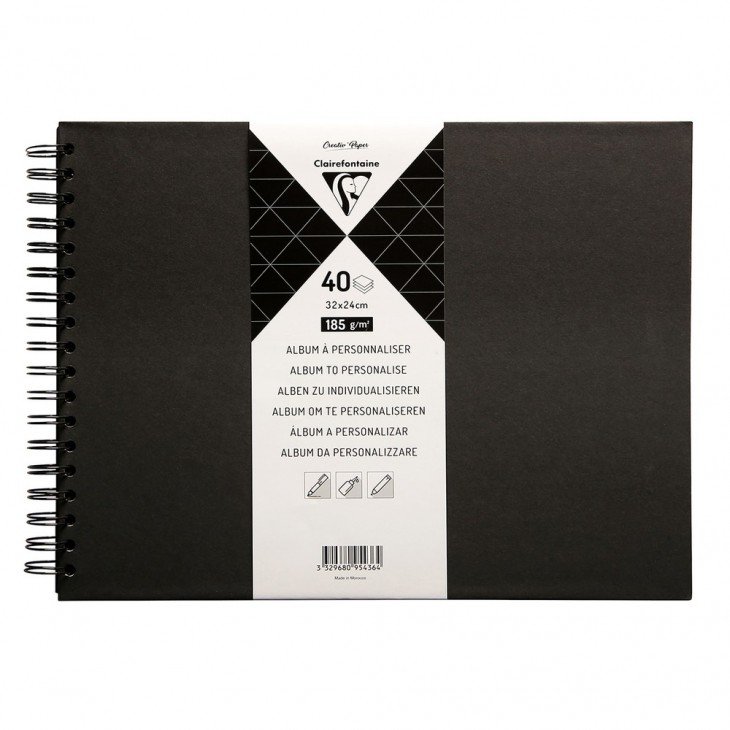 Black hard cover album 32x24cm 40 sider 185g