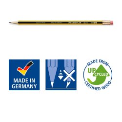 Blyant Noris HB Upcycled Wood m/topgummi (72)