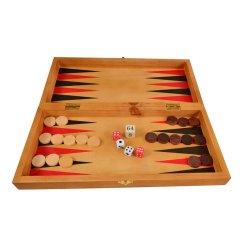 Brtspil 3-i-1 Skak, Dam &amp; Backgammon i tr