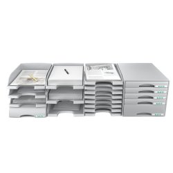 Brevbakke Plus Slim stabelbar hvid