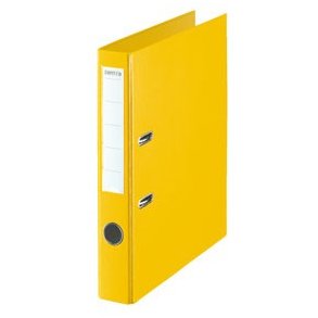 Brevordner u/metalskinne PP A4 50mm gul