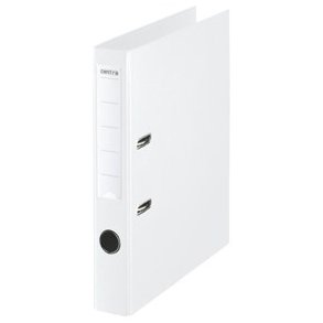 Brevordner u/metalskinne PP A4 50mm hvid