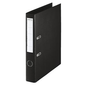 Brevordner u/metalskinne PP A4 50mm sort