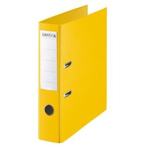 Brevordner u/metalskinne PP A4 75mm gul