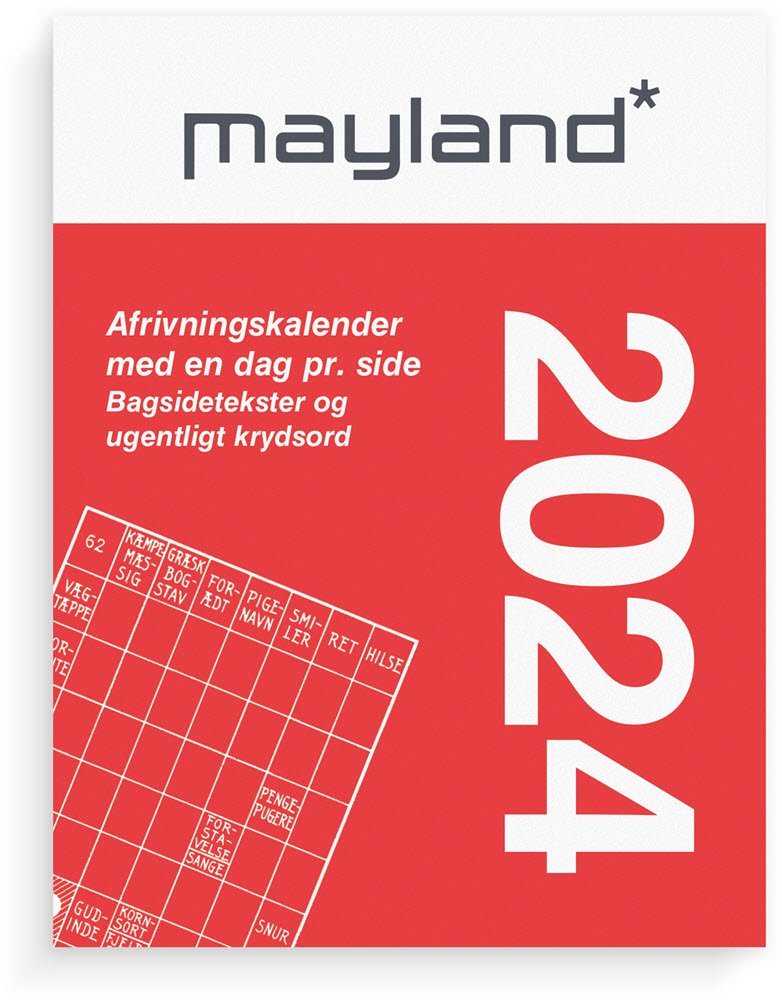 Broderikalender m/split og bagsidetekst 2024