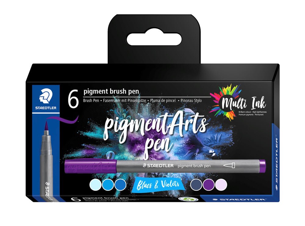 Brush pen Pigment Arts ass bl/violet (6)