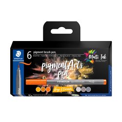 Brush pen Pigment Arts ass gr/karamel (6)
