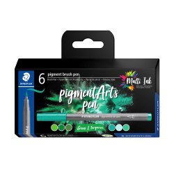 Brush pen Pigment Arts ass grn/turkis (6)