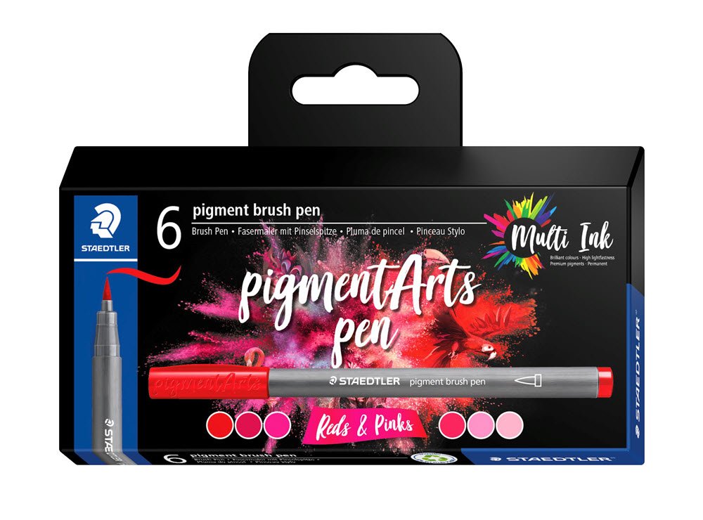 Brush pen Pigment Arts ass rd/pink (6)