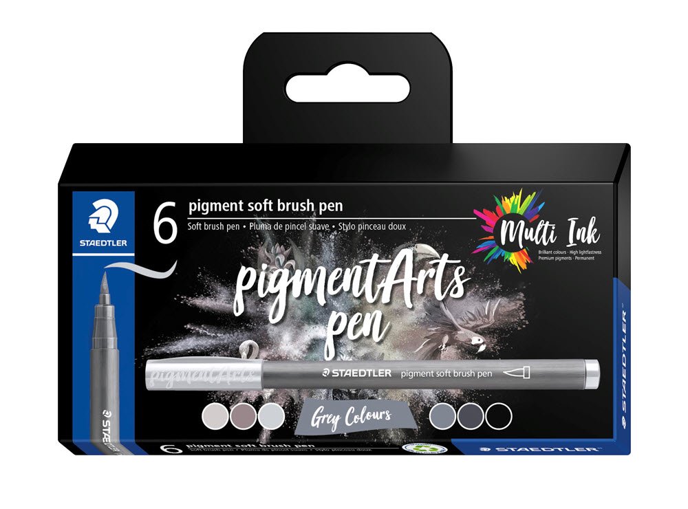 Brush pen Pigment Arts soft ass gr/sort (6)