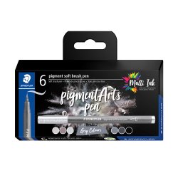 Brush pen Pigment Arts soft ass gr/sort (6)
