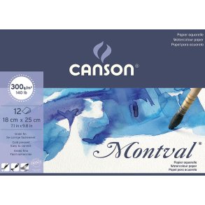 Canson Montval Akvarelblok 18x25cm 300gr