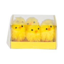 Chenille Kyllinger 3 cm Gul 6 stk.