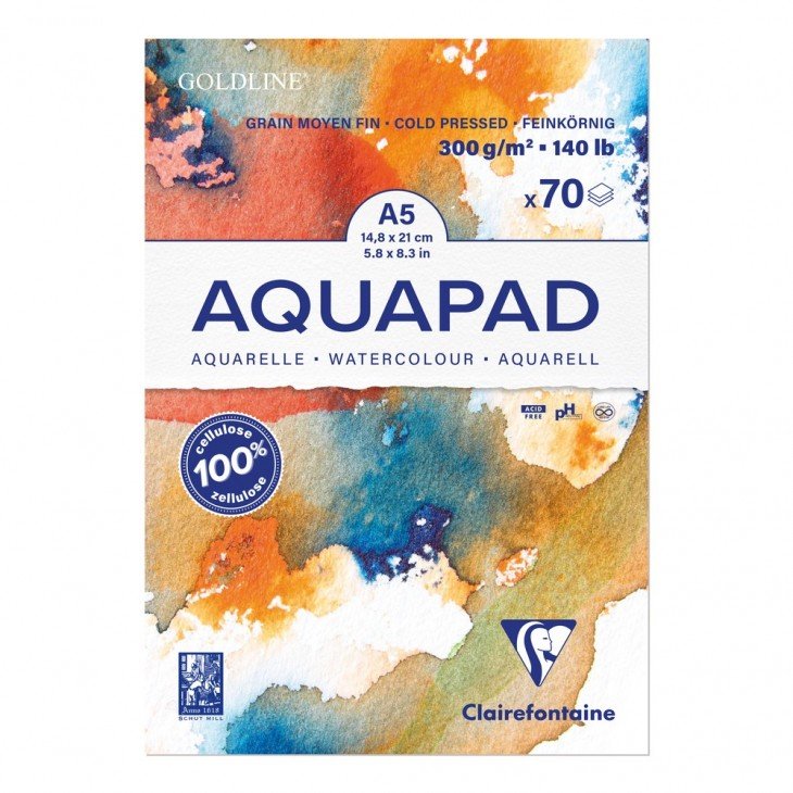 ClaireFontaine Akvaral Blok A5 70 sider 300g