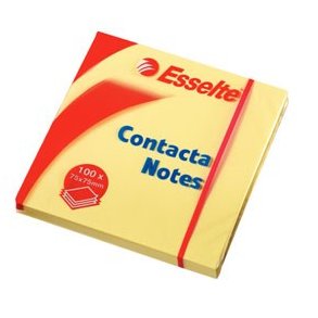 Contacta Notes 75x75 mm gul