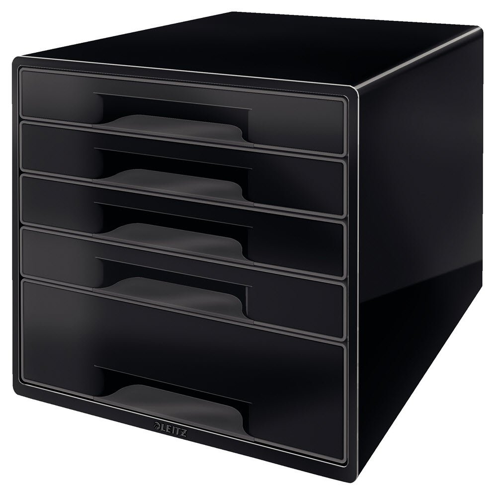 Desk Cube Leitz 5-drawer Black