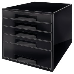 Desk Cube Leitz 5-drawer Black