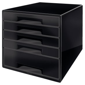 Desk Cube Leitz 5-drawer Black