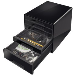 Desk Cube Leitz 5-drawer Black