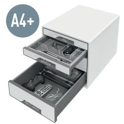 Desk Cube WOW m/4-skuffer hvid/rd