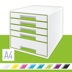 Desk cube WOW m/5-skuffer hvid/grn