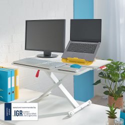 Desk riser m/keyboard hylde Ergo Cosy lysgr