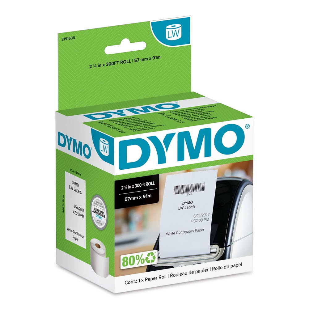 DYMO LabelWrite 57mm x 91mm kvittering Labels hvid