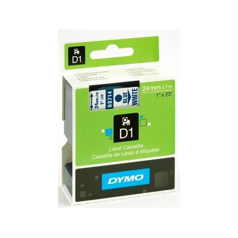 Dymotape 24 mm Bl-Hvid